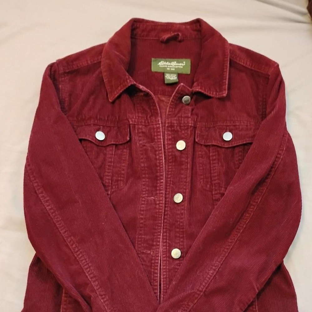 Eddie Bauer Corduroy Trucker Jacket preppy clean tailored vampy goth minimalist